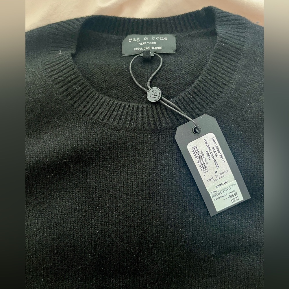 BNWT Rag & Bone Haldon cashmere sweater, size medium, black